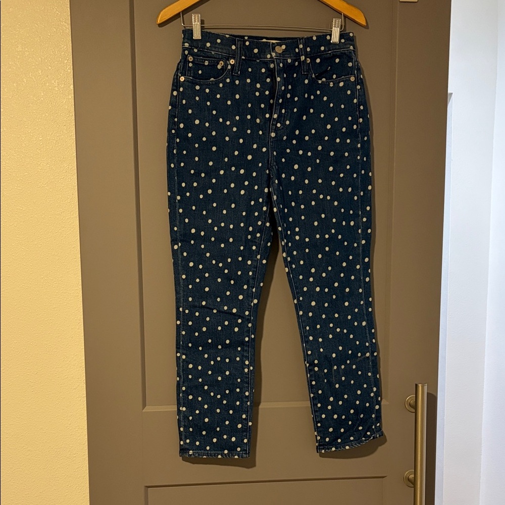 Madewell Blue Polka Dot Jeans